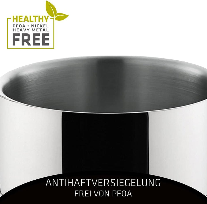 Berndes Milessima Topfset, 4-teilig, Töpfe aus Edelstahl, Induktion, Kochtopfset mit Deckel, für all