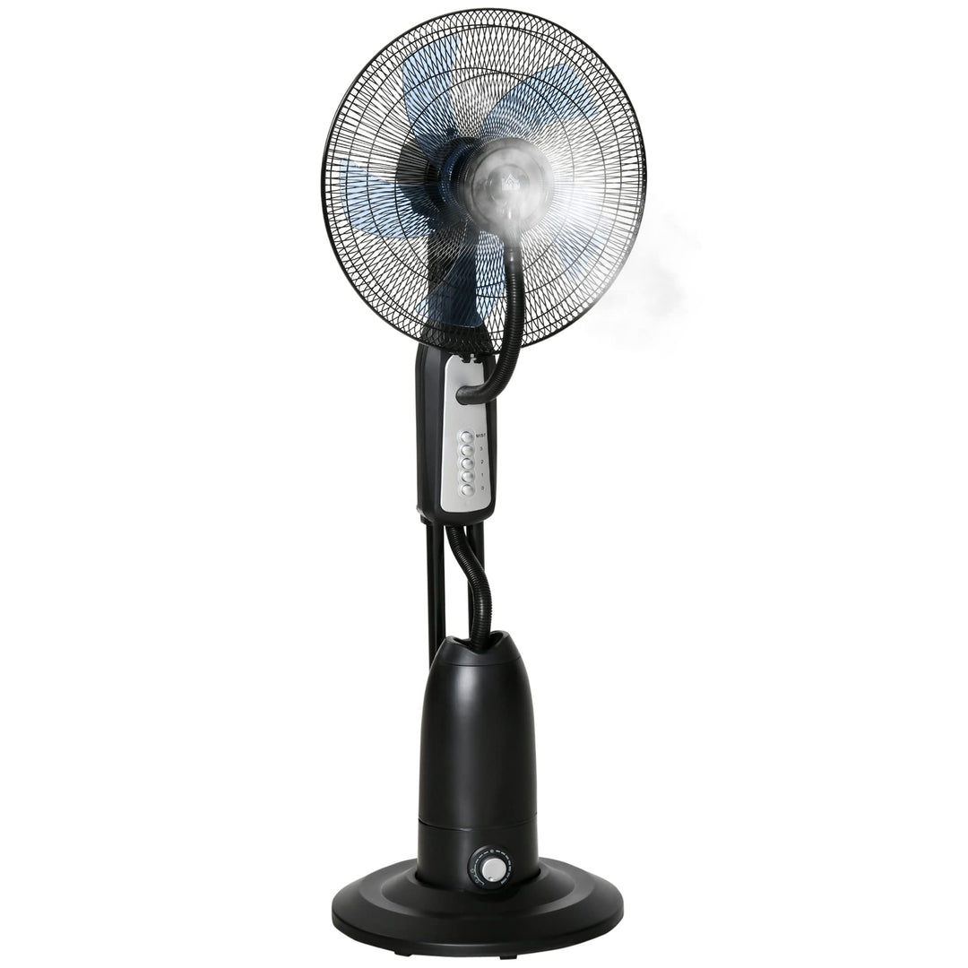 HOMCOM Standventilator mit 2,8 Liter Wasserkühlung 90 W Ventilator mit Nebelfunktion Lüfter Verstell