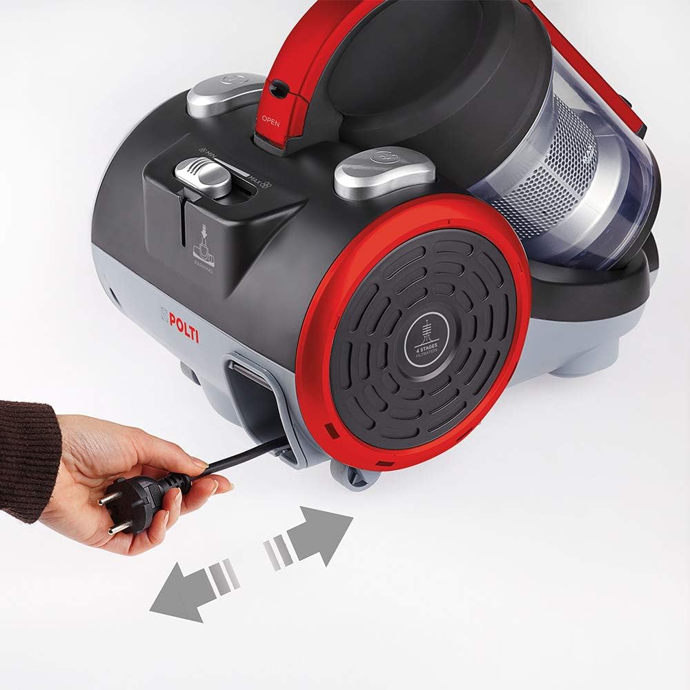 Polti PBEU0105 Bodenstaubsauger mit Zyklonfiltrierung, 2 liters, Schwarz_rot, Schwarz_rot