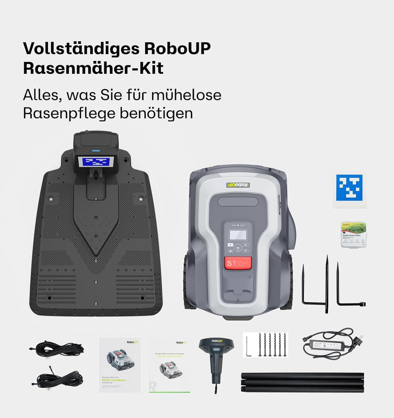 RoboUP T600 Rasenmäher, Mehrzonenverwaltung, EIN-Tasten-Anpassung, kabellose Einrichtung, App-Steuer