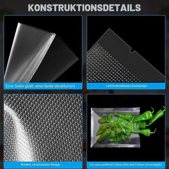 CANLENPK 13x18CM/5.1x7.1 Zoll Vakuumierbeutel Goffriert Vakuum Lebensmittel Aufbewahrungsbeutel, Leb