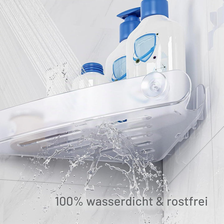 Sotfamily Plastik Duschablage ohne Bohren Ecke (Nur Für 90°), 4 Stück Duschregal Badregal ohne Bohre