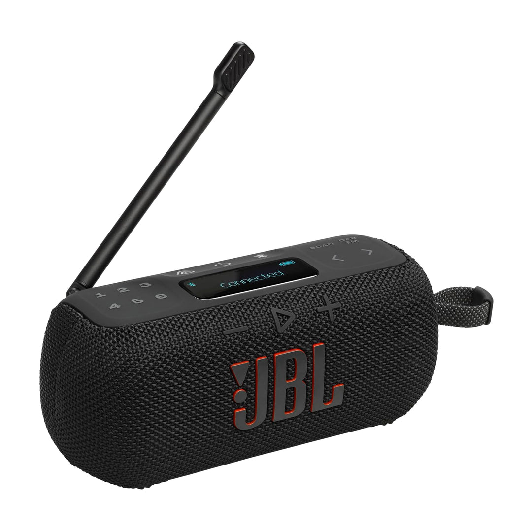 JBL Tuner 3 Tragbares DAB/DAB+/UKW Bluetooth Radio mit 6 Sendern, Bis zu 15 Std Wiedergabe, IP68 Was