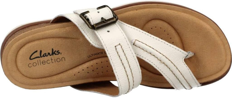 Clarks Damen Brynn Madi Flipflop 39 EU White Leather, 39 EU White Leather