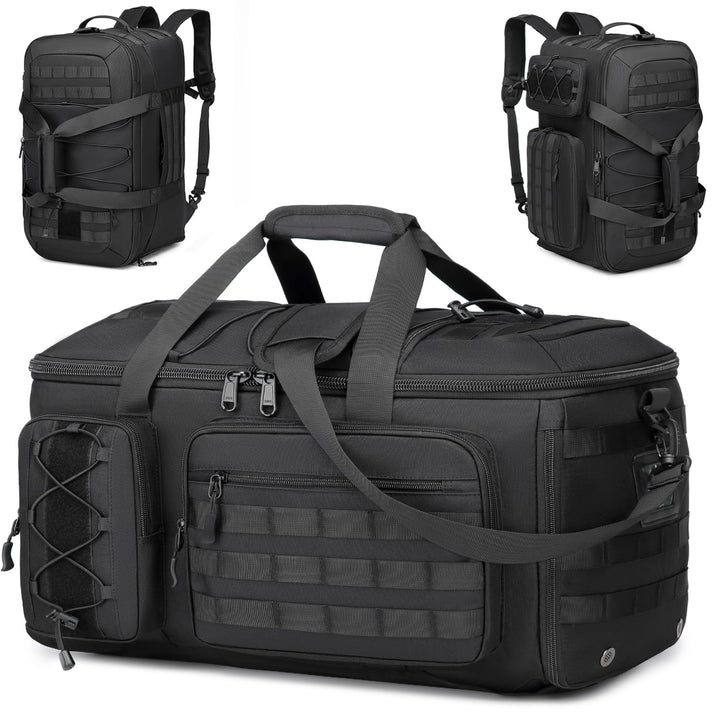 3 in 1 Sporttasche Herren mit Schuhfach &amp; Rucksackfunktion Taktische Reisetasche Handgepäck Rucksack