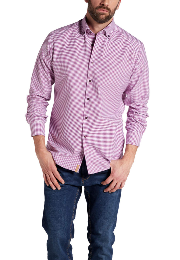 eterna Langarm Hemd Regular Fit Oxford kariert