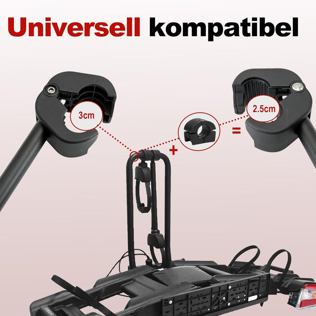 Rahmenhalter Ø25+30mm für Fahrrad/Ebike, Fahrradträger mit Ratschenriemen für 2. oder 3. Fahrrad, Ve