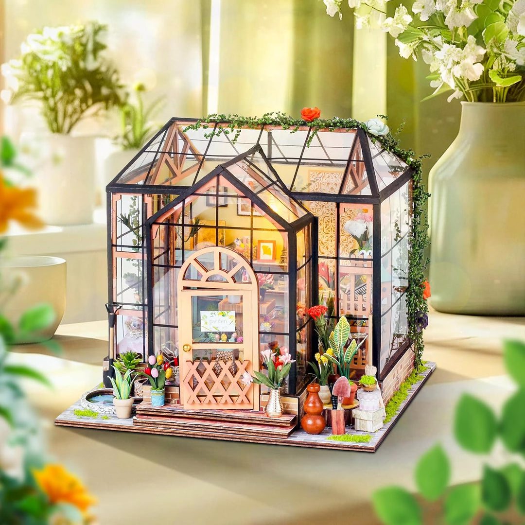 DIY Miniatur Haus, Blumenladen Handwerk Puppenhaus Kit Modell Puppenhaus Bastelset Geburtstag Gesche