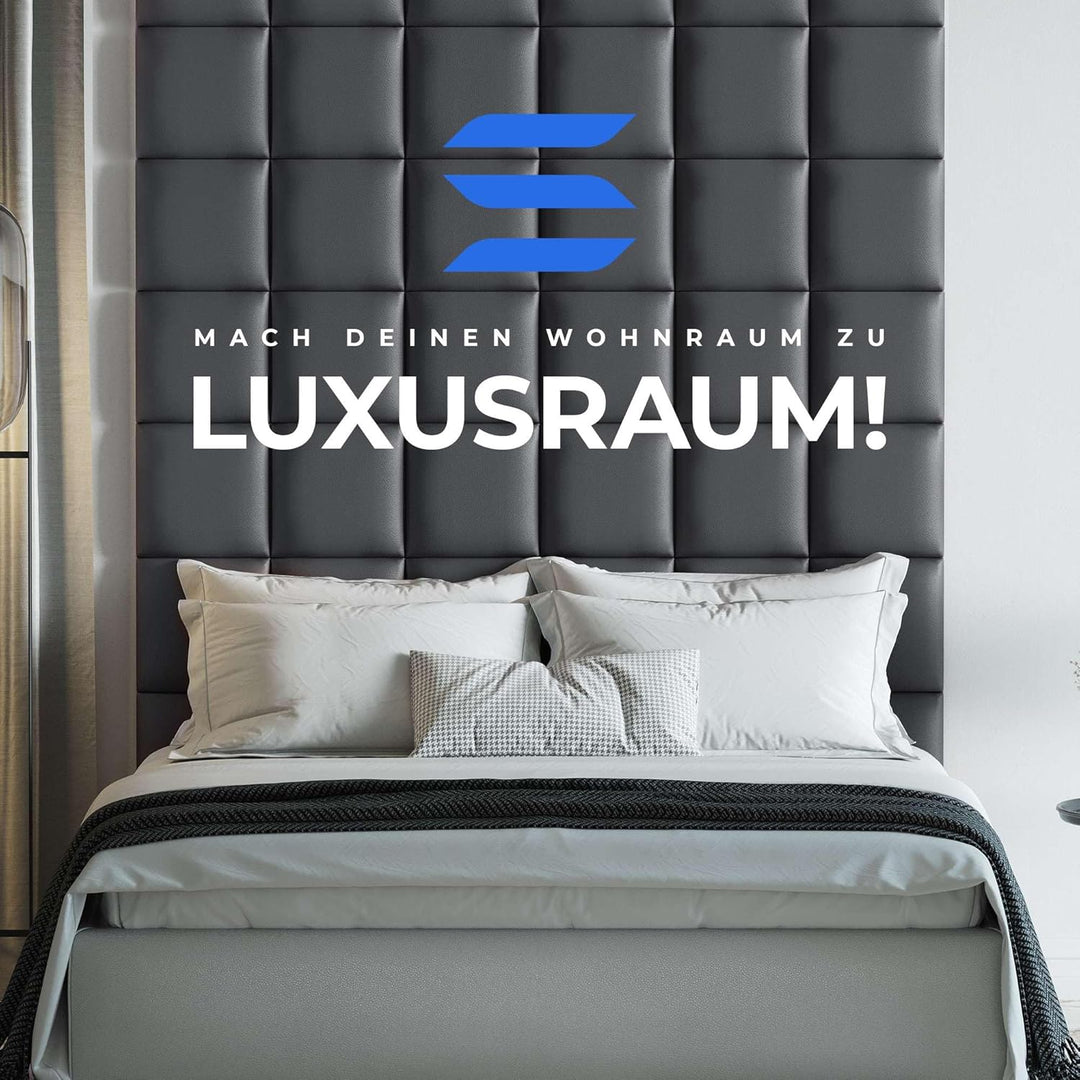 softwalls Wandkissen Leder mit 50mm Polsterung - Bett Kopfteil Wandpolster - Wandverkleidung - Wandp