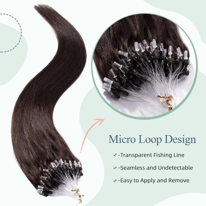 Microring Extensions Echthaar Nanoring Extensions Echthaar 0,5g Weich Natürlich Haarteil Glatt Haarv