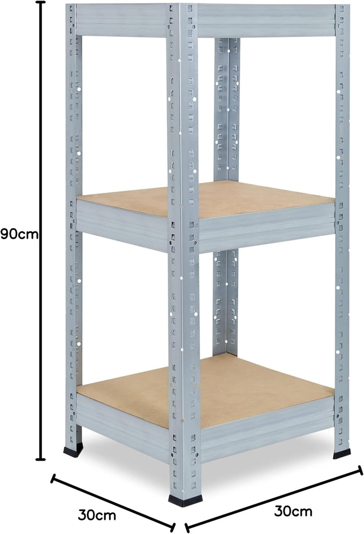 shelfplaza® 90x30x30cm Profi Schwerlastregal verzinkt/Metallregal mit 3 Böden à 200kg Tragkraft/Kell