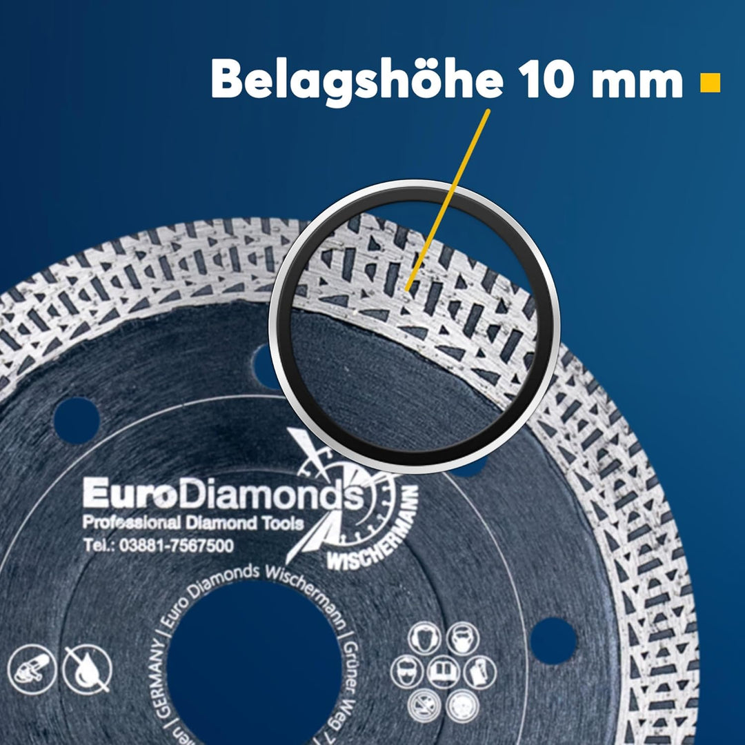 Profi Diamant Trennscheibe Granit SUPERCUT 115 mm x 22,2 für Fliese Feinsteinzeug Naturstein Dachzie