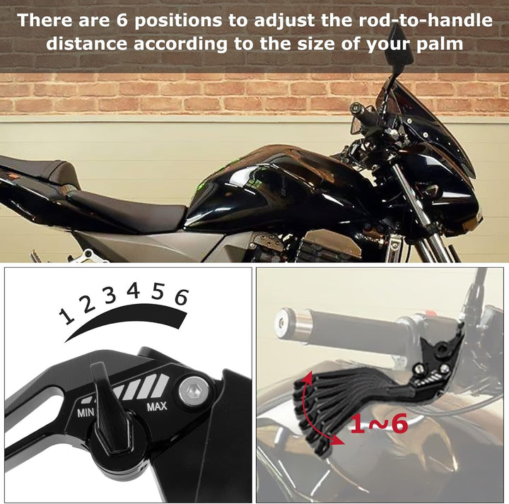 psler 5D Rautenbremskupplungshebel für Kawasaki Z750 (Not Z750S model) 2004-2006 (Schwarz) Schwarz K