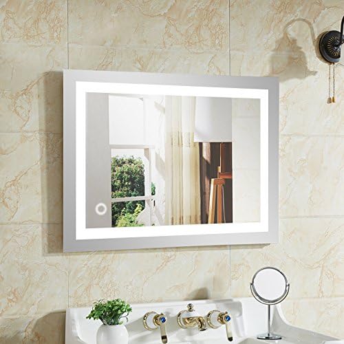 Mupai Badspiegel LED Badezimmerspiegel Beleuchtet Bad Spiegel Wandspiegel (Weiss, B, 60x80cm) Weiss,