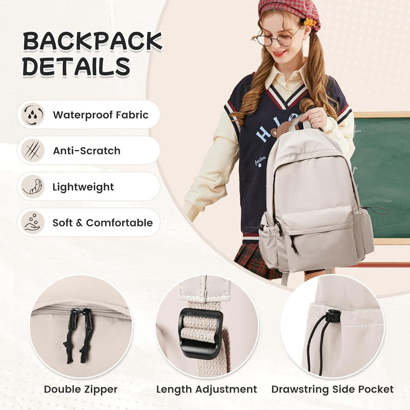 WEPLAN Schulrucksack Teenager Mädchen Rucksäcke Damen Schule Casual Schultaschen Unisex Schultasche