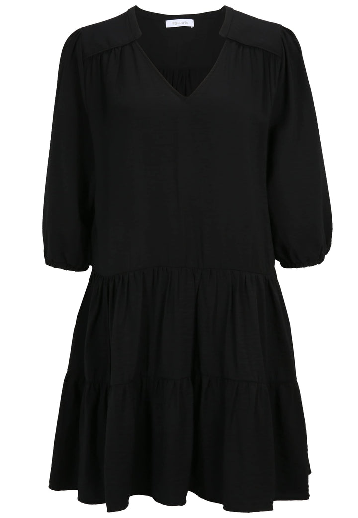 Tamaris Damen ASTANA AOP Kurzes trapez Kleid, Black Beauty
