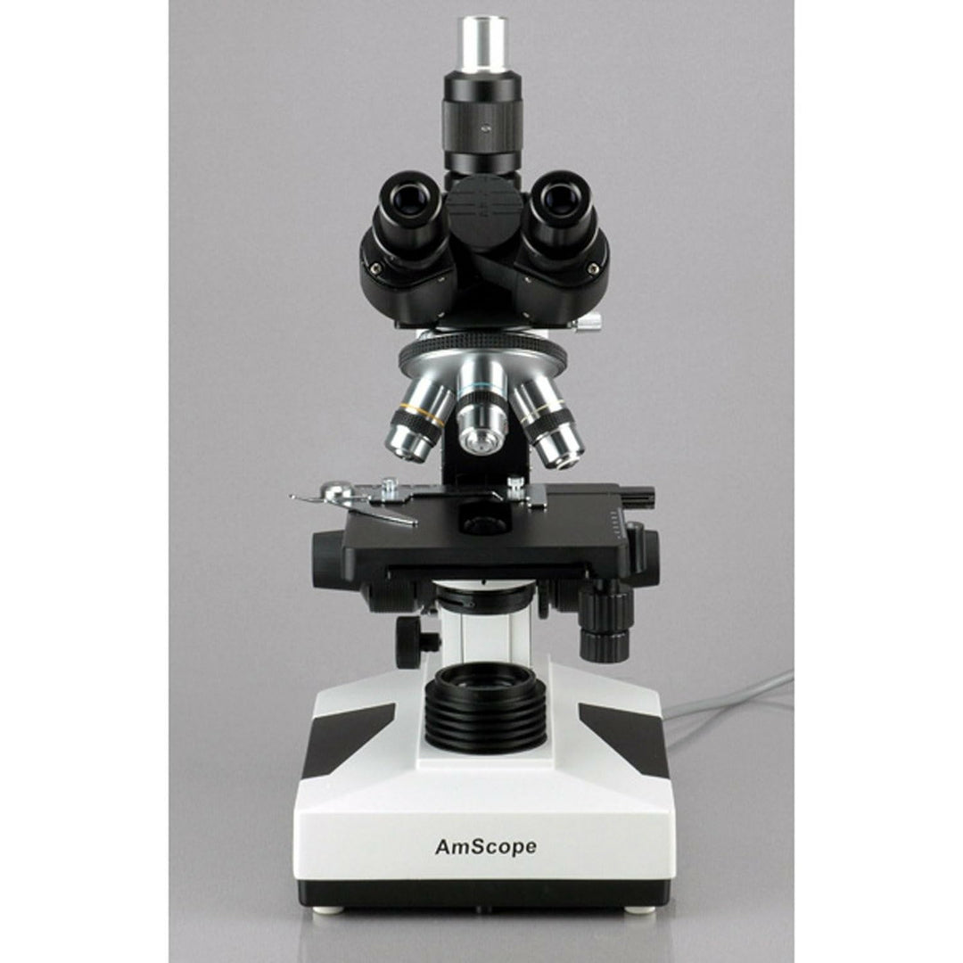 AmScope T490B-DKO Trinokulares Dunkles Feld Verbundmikroskop mit Ölkondensator, 40X-2000X, 12" x 9"