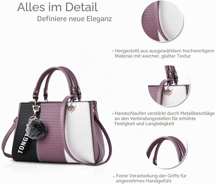 NICOLE & DORIS Damen Handtasche Umhängetasche Henkeltasche Kuriertasche Elegant Damen Handtaschen mi