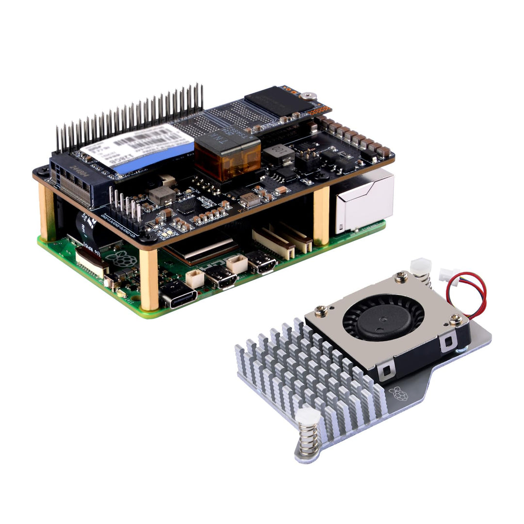 GeeekPi P33 M.2 NVME M-Key PoE+ Hat für Raspberry Pi 5, mit offiziellem Raspberry Pi 5 Active Cooler