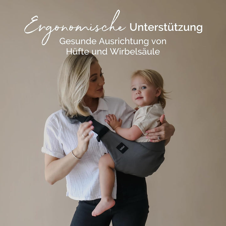 Boba Buddy Hüfttrage Baby bis Kleinkind - 100% Baumwoll Babytrage Seitlich, Kindertrage mit verstell