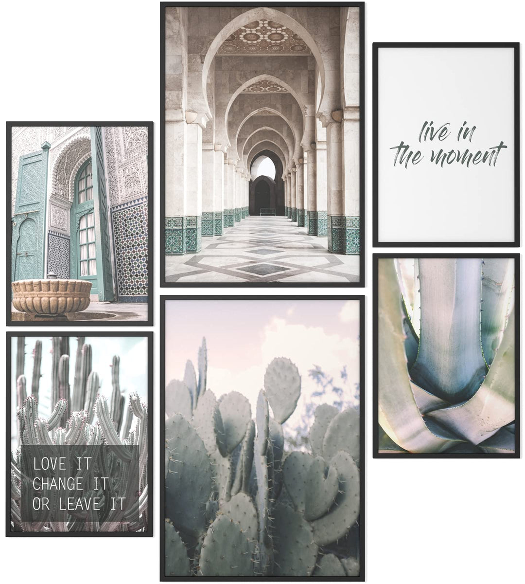 Papierschmiede® Mood Poster Set Marokko, Bilder Wohnzimmer Deko Schlafzimmer, 2x DIN A3 und 4x DIN A