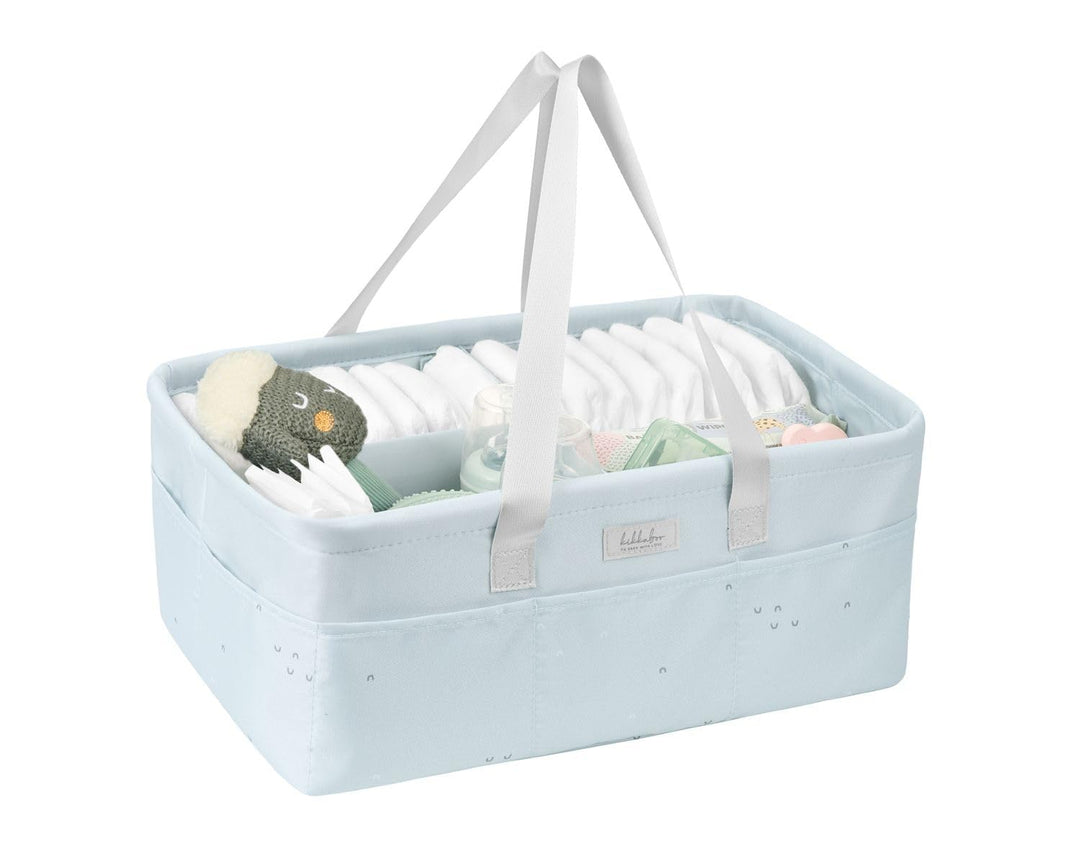 Kikkaboo Wickeltasche, Korb, Windelorganizer faltbar Griffe abnehmbare Trennwand, Farbe:hellblau, He