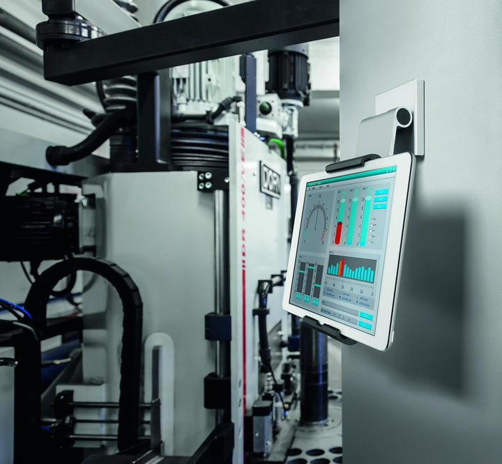 Durable Tablet Wandhalterung (mit Tragarm für Tablets 7-13 Zoll, 360° drehbar mit Diebstahlsicherung