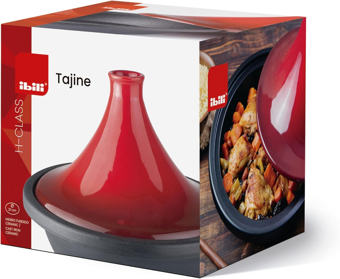 IBILI Tajine H-Klasse, 32 cm, Körper aus Gusseisen und Keramikdeckel, induktionsgeeignet, 32 cm