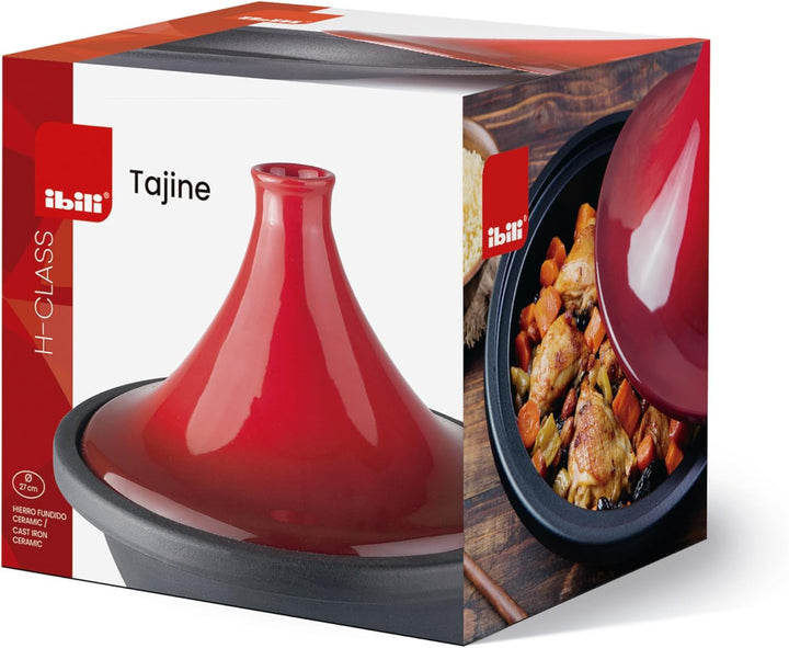 IBILI Tajine H-Klasse, 32 cm, Körper aus Gusseisen und Keramikdeckel, induktionsgeeignet, 32 cm