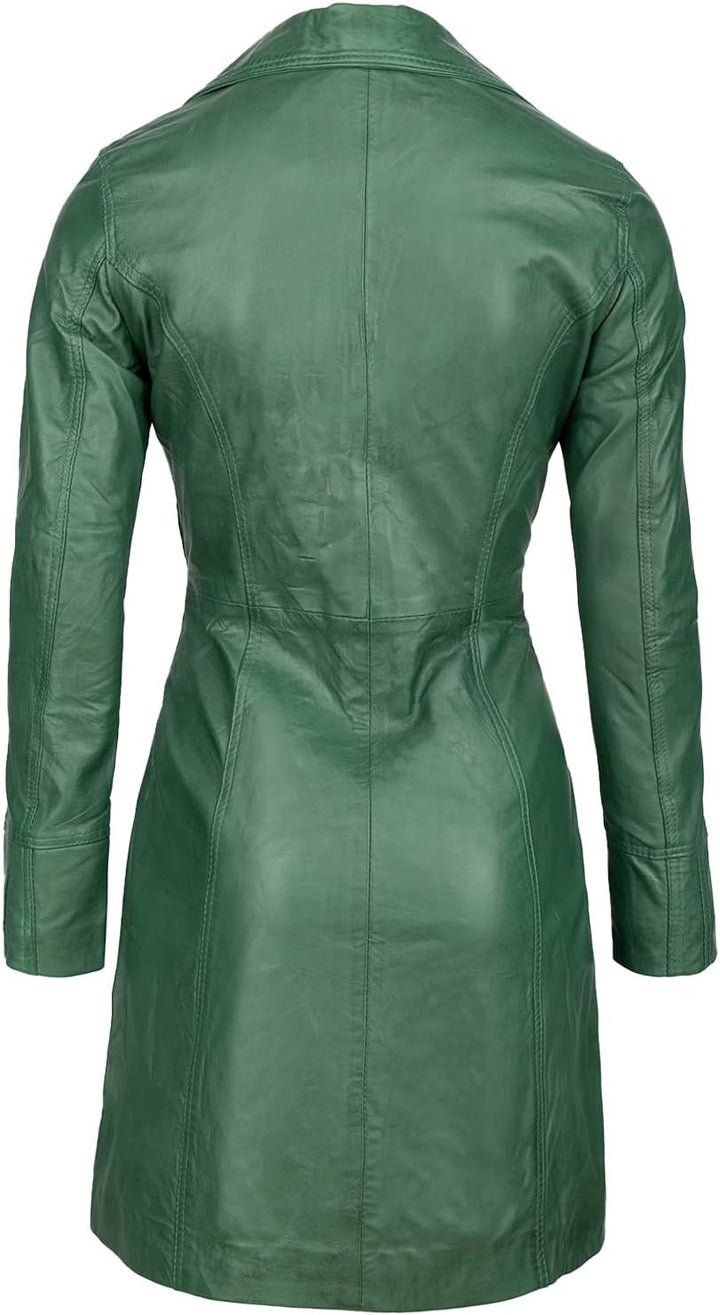 URBAN 5884 Damen Janice Frauen Lederjacke | Elegante Jacke aus weichem Lammfell für Damen, Langes Mo