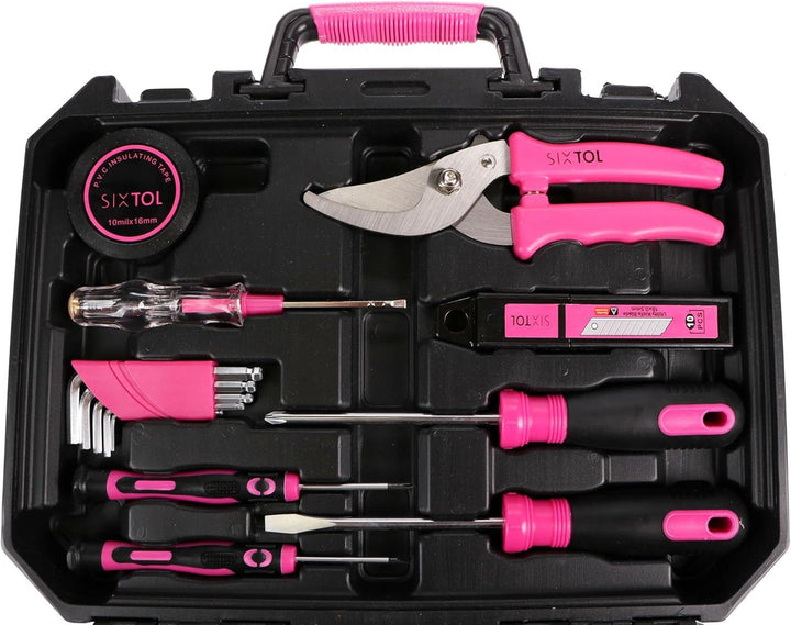SIXTOL HOME PINK 88 Werkzeugset im Koffer | Für den Heimgebrauch | Werkzeug-Koffer | Schrauber-Bits