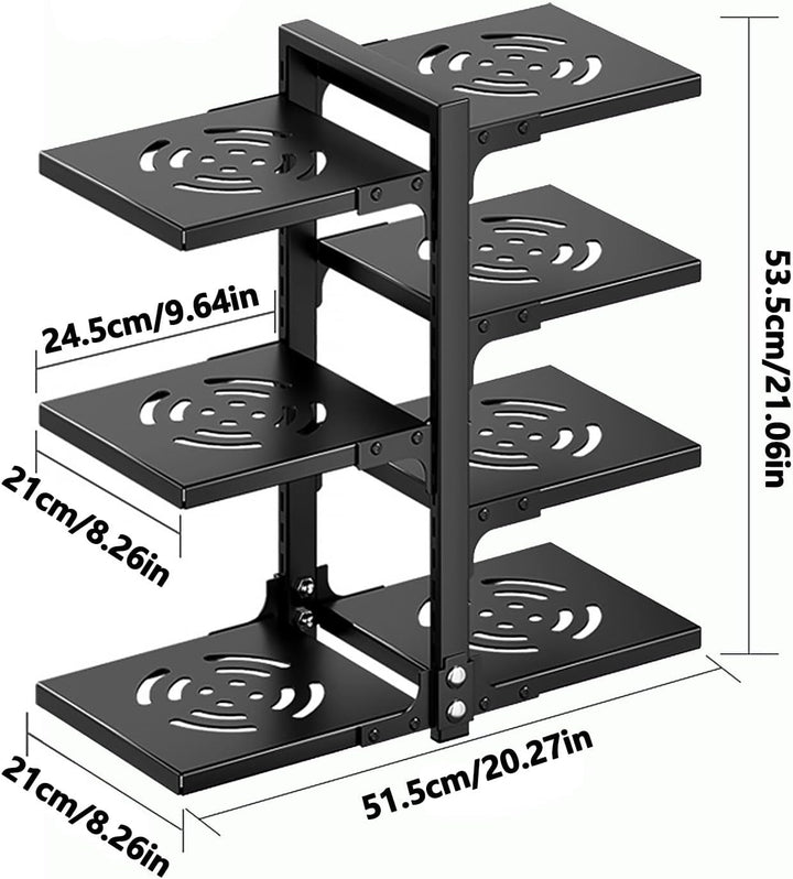 devesanter Topf Organizer, mit 7 verstellbaren Fächern,Kitchen Cabinet, Heavy Duty Pfanne Rack unter