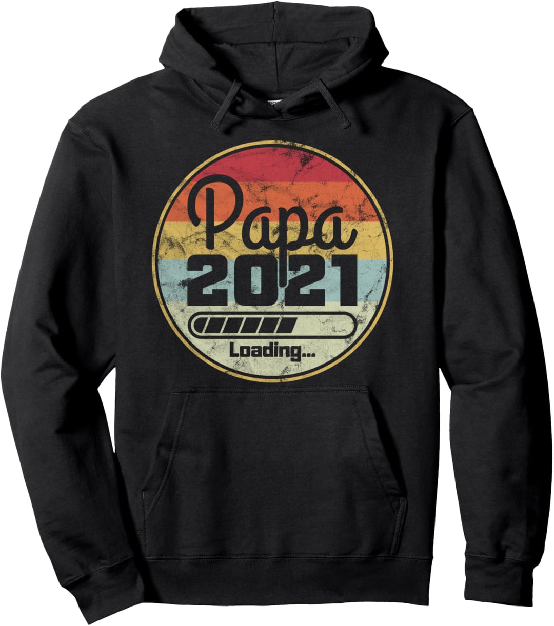 Papa 2021 Loading werdende Eltern Väter Geschenkidee Pullover Hoodie