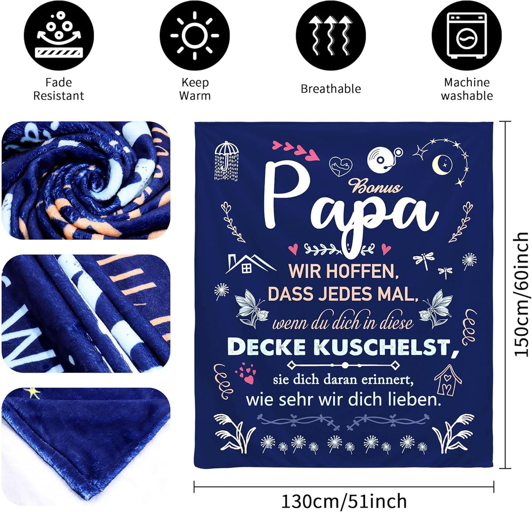 Original Geschenk Bonus Papa Wir Hoffen Dass Jedes Mal Wenn Du Dich In Diese Decke Kuschelst Sie Dic