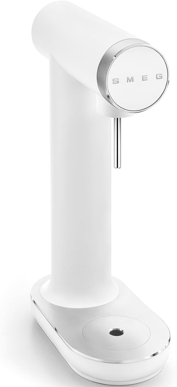 Smeg SKC01WHM Soda Maker, rutschfeste Füsse, platzsparendes Design, 800 ml, Mattweiss Einheitsgrösse