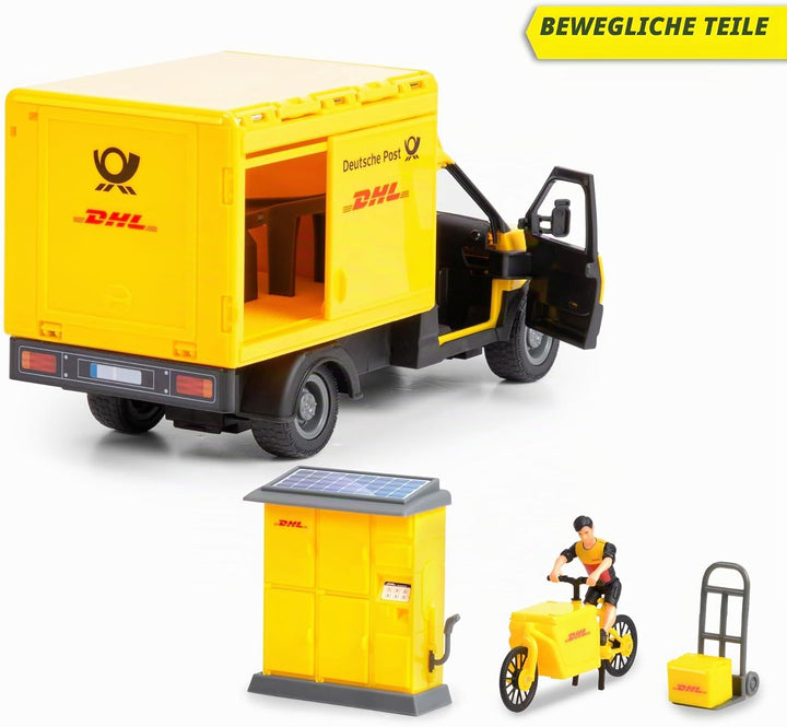 Dickie Toys - DHL Delivery Set (25 cm) - Paketzusteller-Spielset für Kinder ab 3 Jahre, DHL Postauto