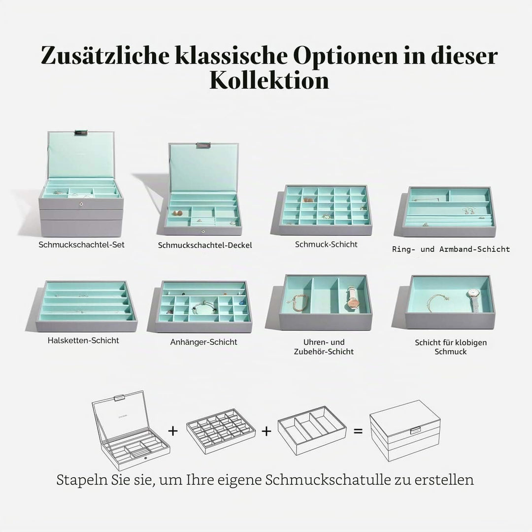 Stackers Grau Mint Klassisch Schmuckschatulle - 4 Dove Grey/Mint Green, Dove Grey/Mint Green