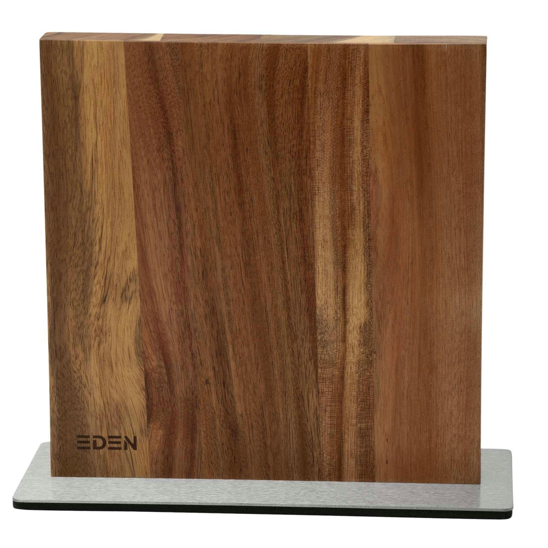 Eden Magnetic Knife Block EQB101 magnetischer Messerblock, Akazienholz mit Metallbasis, 23 x 25 cm