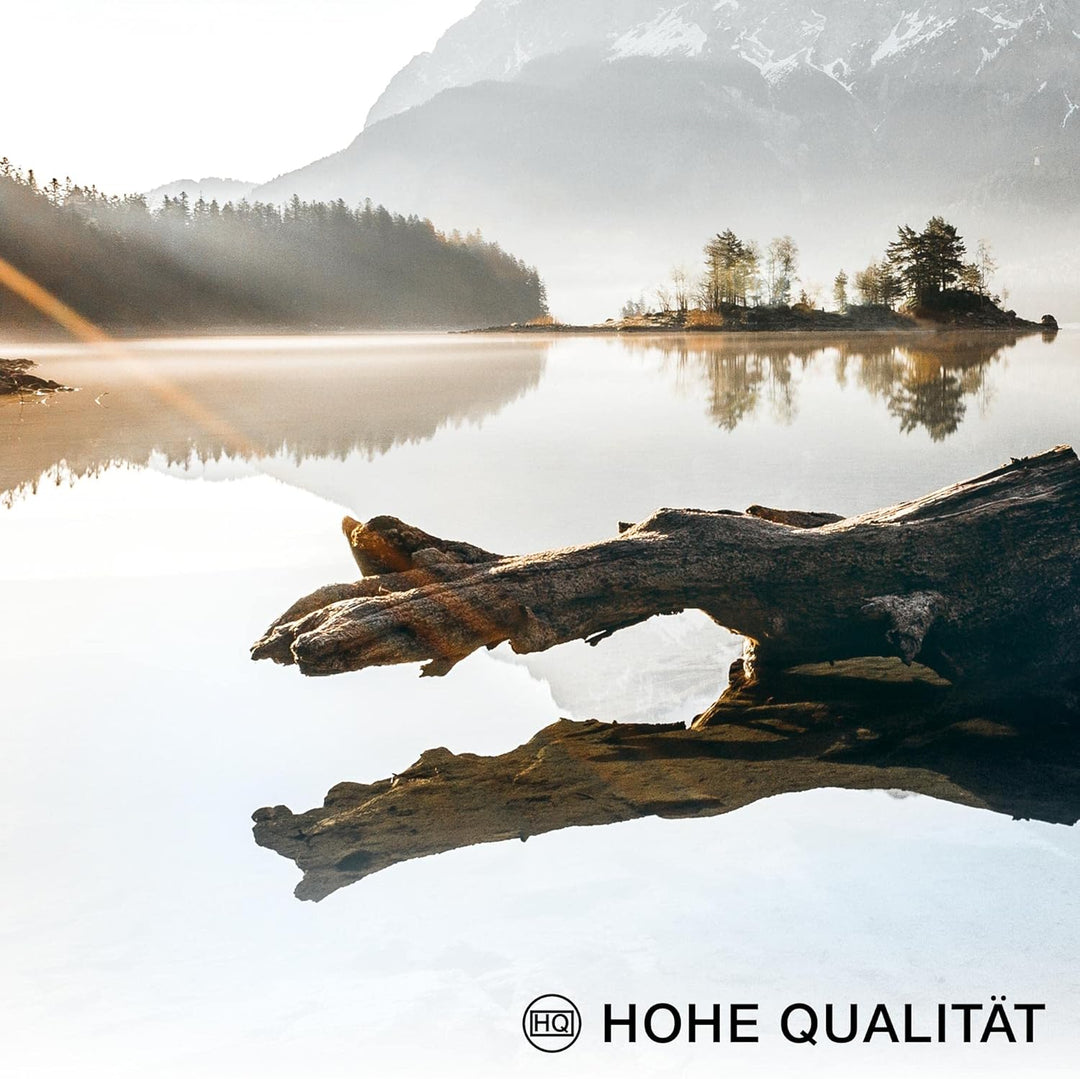 Novart Wandbilder Berge und See - KOMPLETT AUFHÄNGFERTIG - Natur Wohnzimmer Schlafzimmer- 7 Moderne