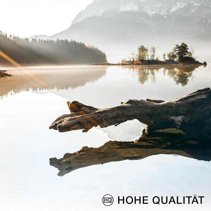 Novart Wandbilder Berge und See - KOMPLETT AUFHÄNGFERTIG - Natur Wohnzimmer Schlafzimmer- 7 Moderne