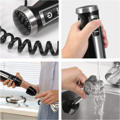 Coziselect Elektrische Stabmixer Set 4 in 1, 800 Watt Edelstahl Multifunktions Stabmixer, Elektrisch