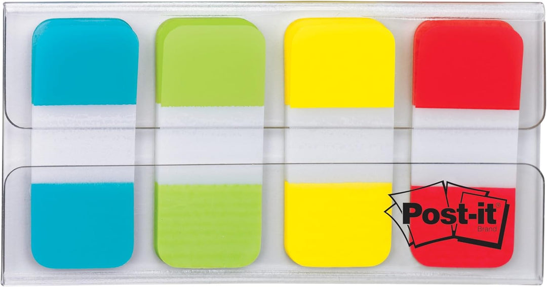 Post-it Tabs, 1,6 cm Solid, Aqua, Gelb, Pink, Violett, langlebig, beschreibbar, repositionierbar, ha