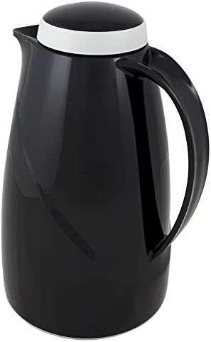 Helios Isolierkanne Wave, 1,5 Liter, Kunststoff, schwarz, Drehverschluss, spülmaschinenfest Schwarz
