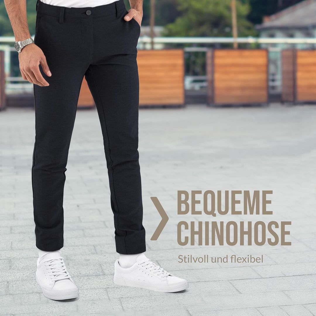 Indicode Herren Rodekro Performance Pants | Chinohose Herrenhose Super Stretch Stoffhose Bequeme Bus