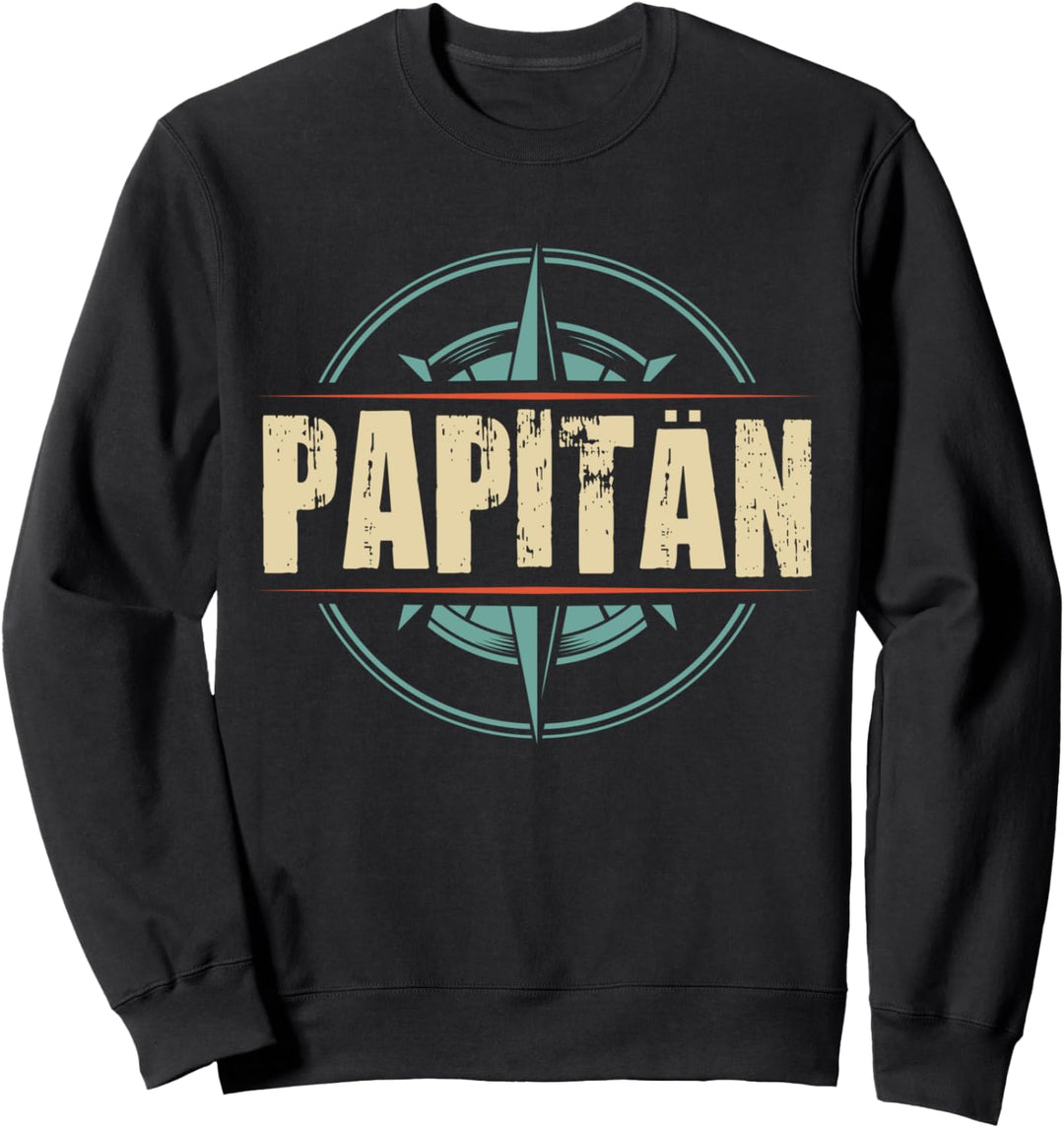 Papitän Papa und Kapitän Lustiges Vater Anker Vintage Design Sweatshirt