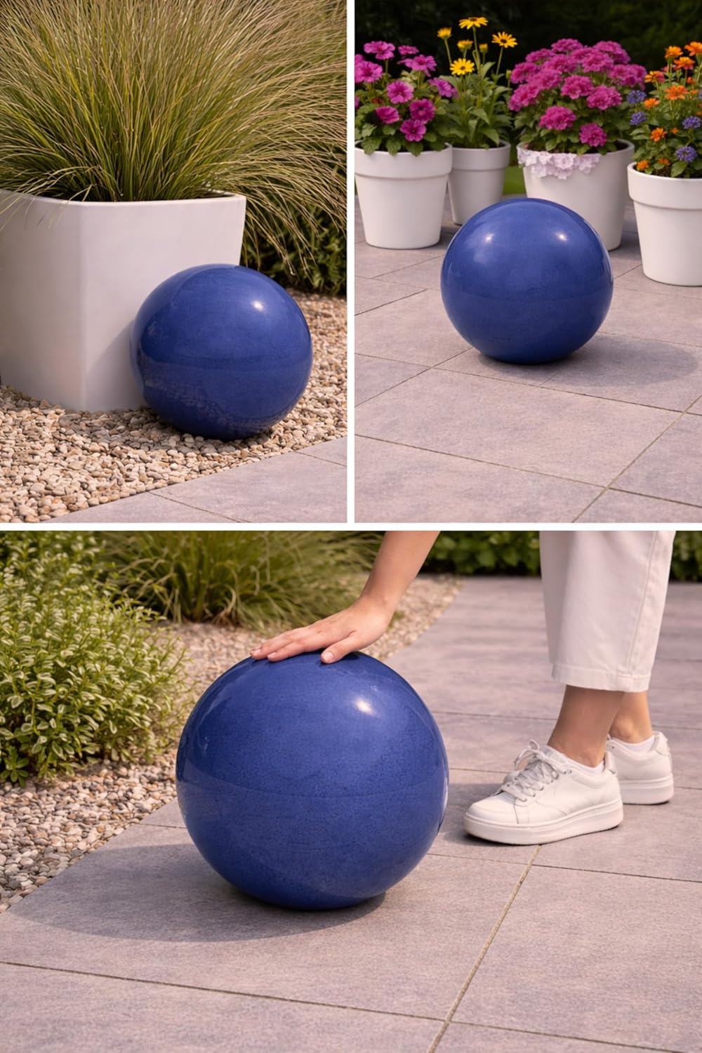 Keramik Kugel 30 cm Gartenkugel Dekokugel Gartenfigur Dekoration aus frostfester, witterungsbeständi