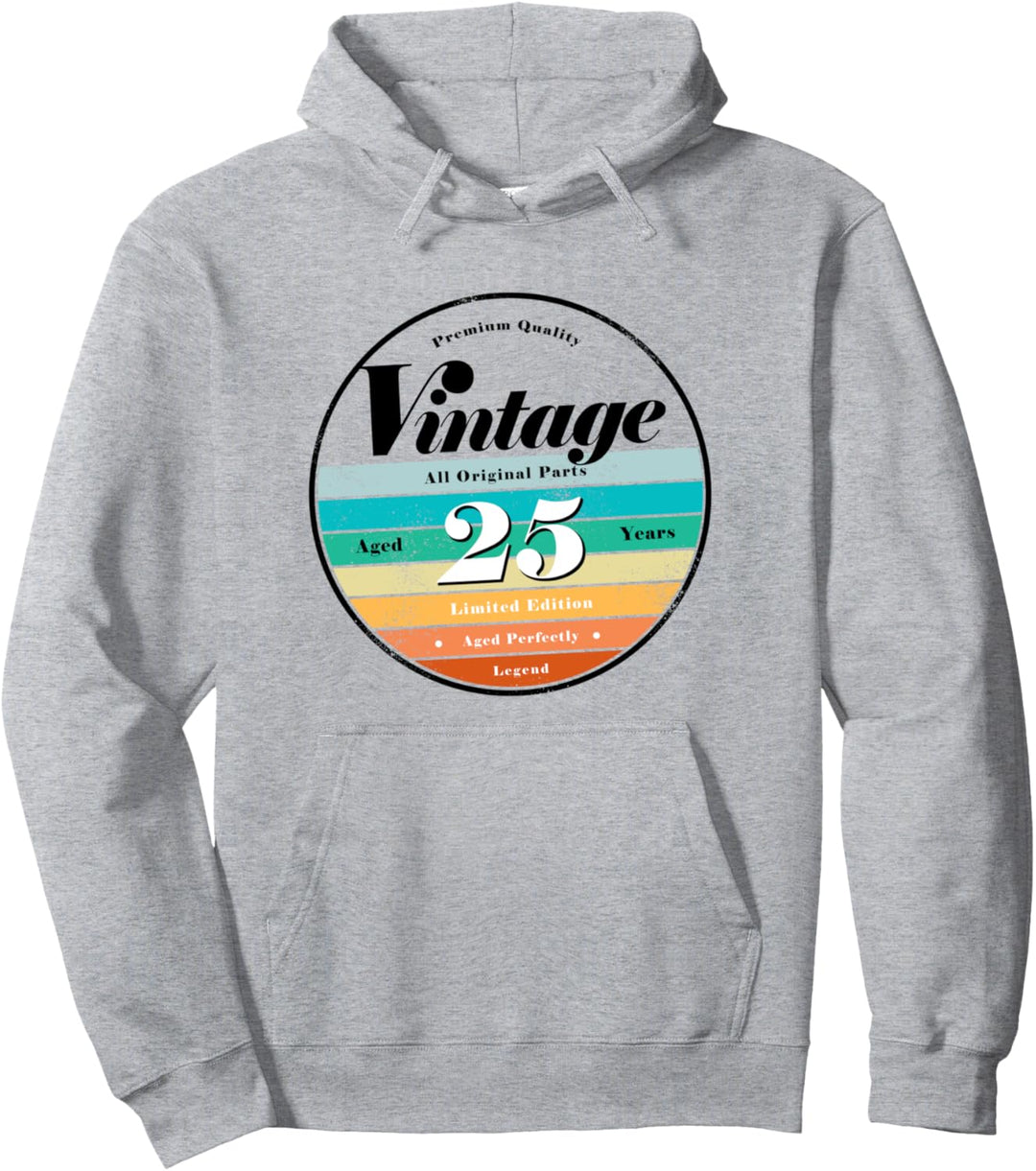 25th Birthday Gifts Classic Retro Vintage Aged 25 years old Pullover Hoodie