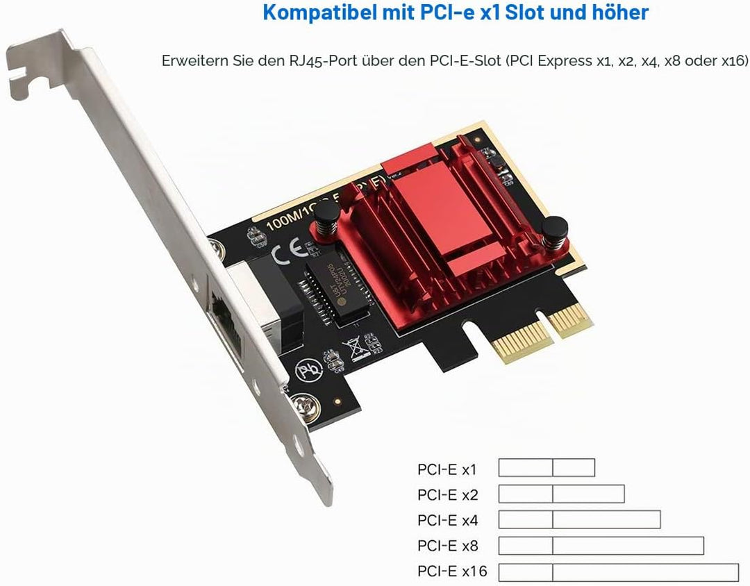 2.5GBase-T PCIe Netzwerk Adapter RTL8125B 2500/1000Mbps PCI Express Gigabit Ethernet Karte RJ45 LAN