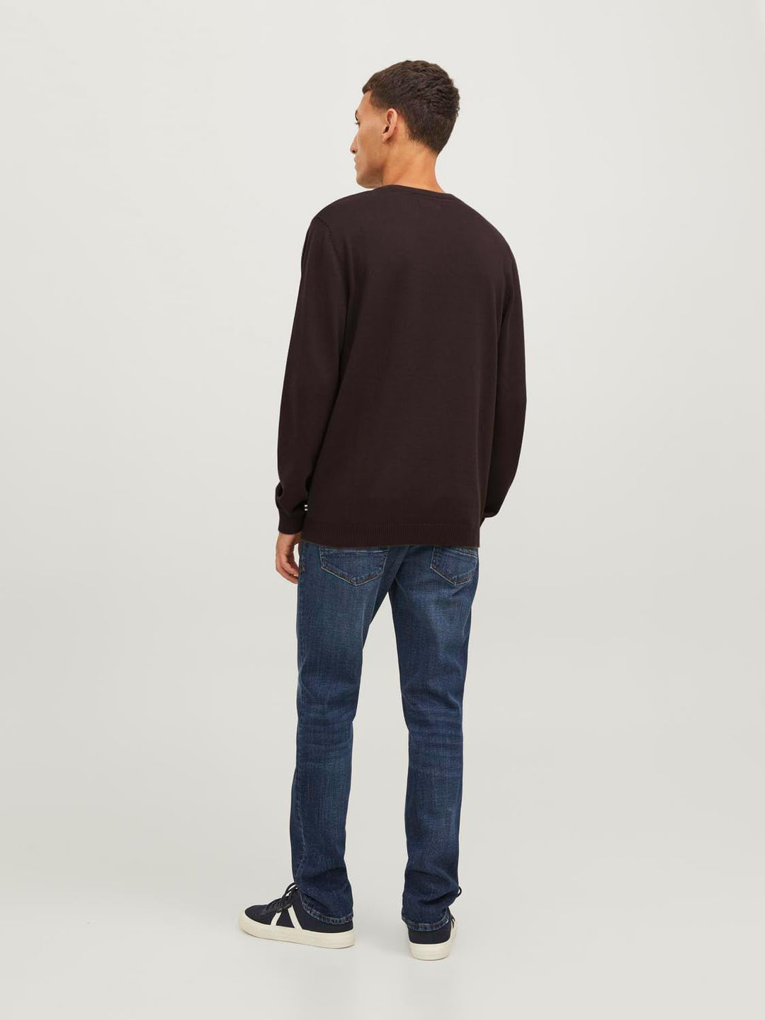 JACK & JONES Male Strickpullover Einfarbig Strickpullover M Braun (Mulch), M Braun (Mulch)