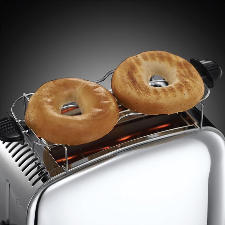 Russell Hobbs Toaster [für 2 Scheiben] Victory Edelstahl (extra breite Toastschlitze, inkl. Brötchen